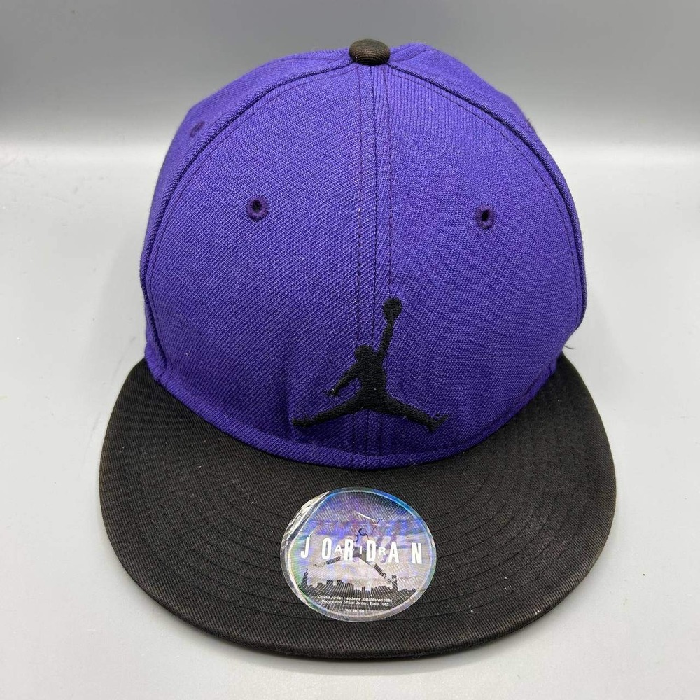 Air Jordan Hat Men Purple Black Embroidered Logo Jumpman Snap Back Cap